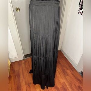 Black Tiered Maxi Skirt size L